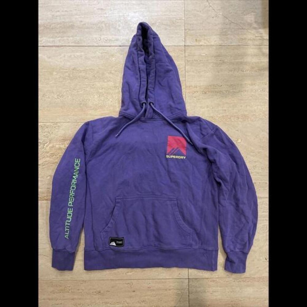 Womens Superdry Purple Pull Over Hoodie L Made In Turkey Altitude Performance